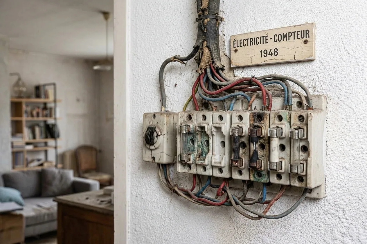 Électricien à Colombes — avant (chantier 1)